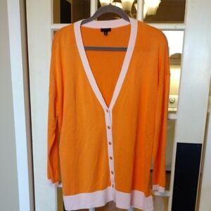 1X Talbots Plus Orange Button Down Sweater